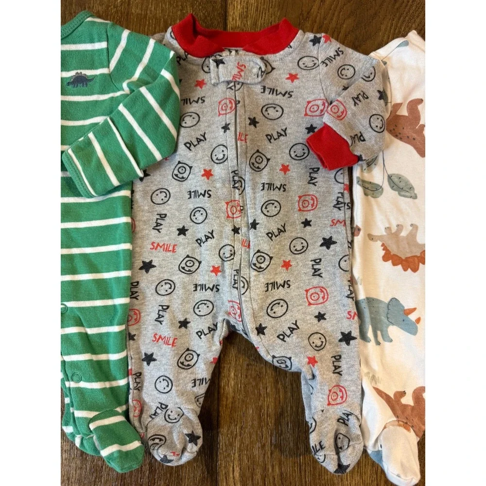 Baby Boy Sleepers Newborn Rompers  Clothes Footies Lot Sleep N Play Bundle Smile